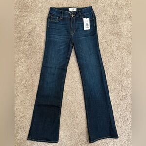 M1858 Jeans Women size 2/26 Dark Blue Amy Boot Bootcut Long Stretch Denim Pants